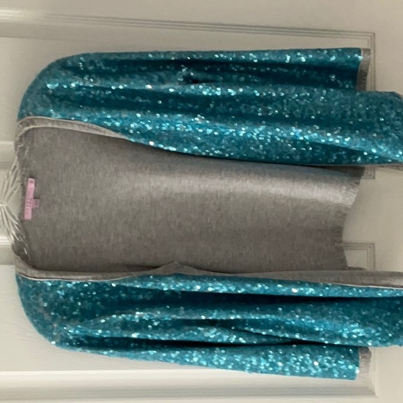 calypso turquoise sequined cardigan OS - Picture 3 of 3